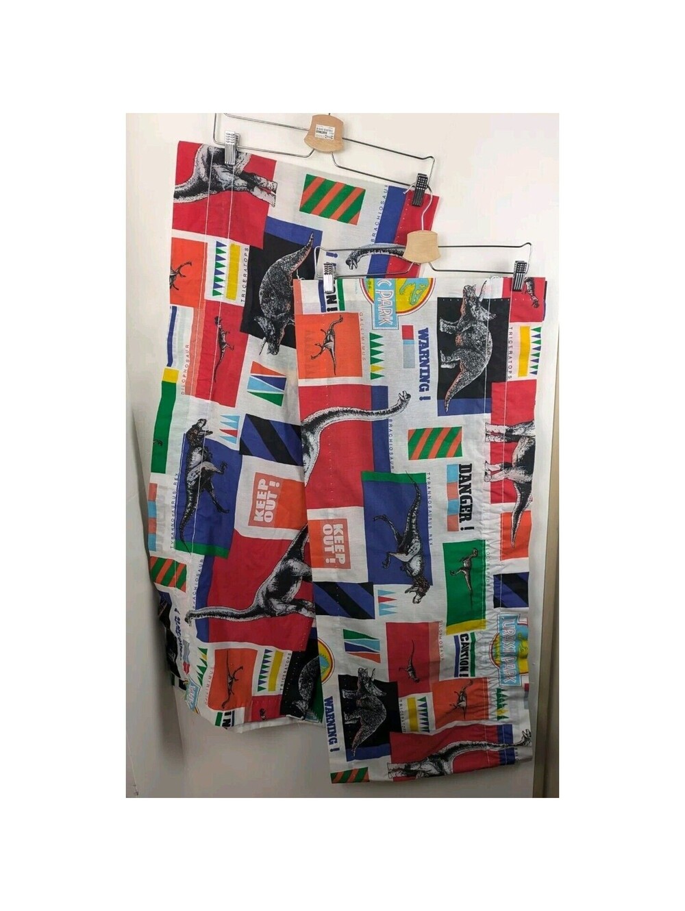 Vintage Jurassic Park Valance Window Toppers 84x17" Set Of 2 Valances